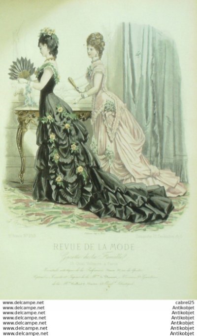 Gravure Mode La Gazette 1876 # 259 (Old Fashion plate)