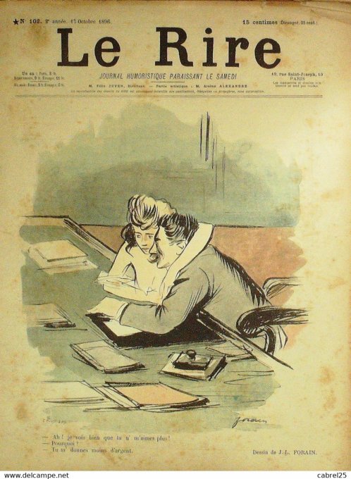 Le Rire 1896 n°102 Forain Lebèque Léandre Veber Fau  Leguey