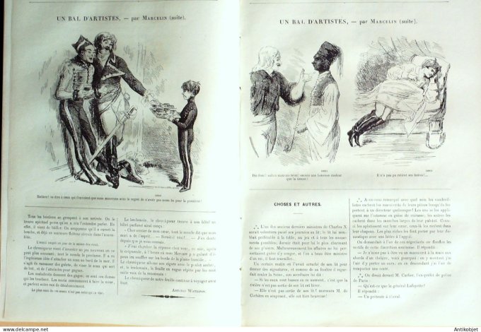 Petit journal pour Rire 1858 # 154 Un Bal d'Artistes Marcelin