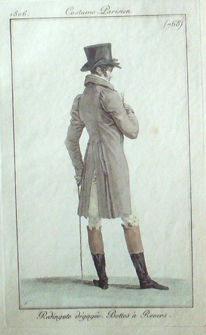 Gravure Mode Costume Parisien 1806 #  768 (eau forte old Fashion plate