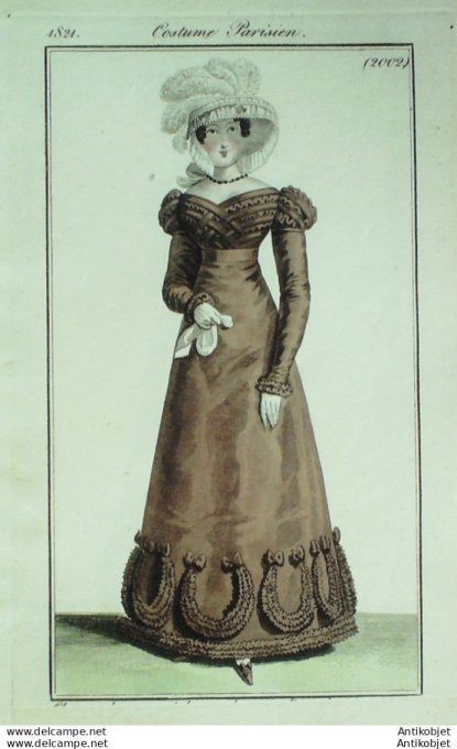 Costume Parisien 1821 # 2002 Robe gros de Naples à corsage