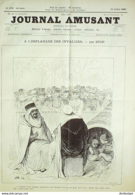 Le Journal Amusant 1889 # 1715  Autour  d'une chic vente par Mars