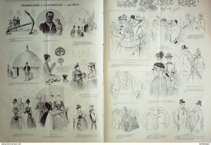 Le Journal Amusant 1889 # 1715  Autour  d'une chic vente par Mars
