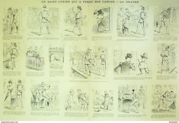 La Caricature 1883 #202 Saint-Cyprinen qui perd son casoar Draner Sorel Trock