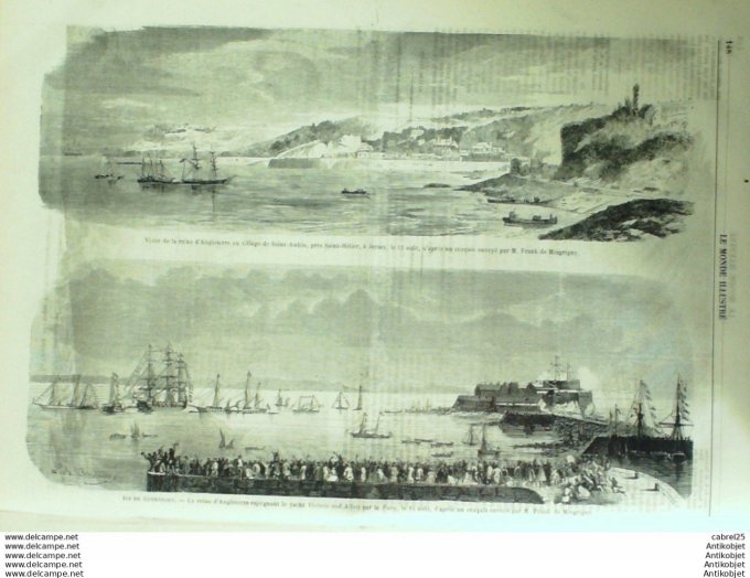 Le Monde illustré 1859 n°125 Turquie Constantinople Angleterre Guernesey Saint-Aubin (39) St Sauveur