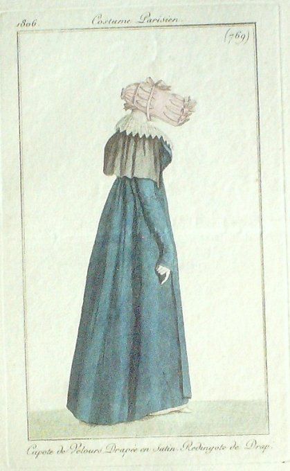 Gravure Mode Costume Parisien 1806 #  769 (eau forte old Fashion plate