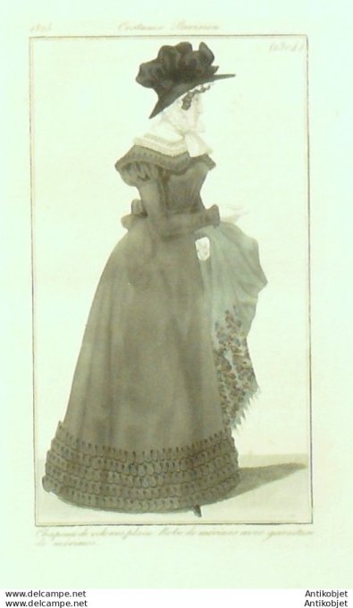 Costume Parisien 1825 # 2304 Robe de Mérinos
