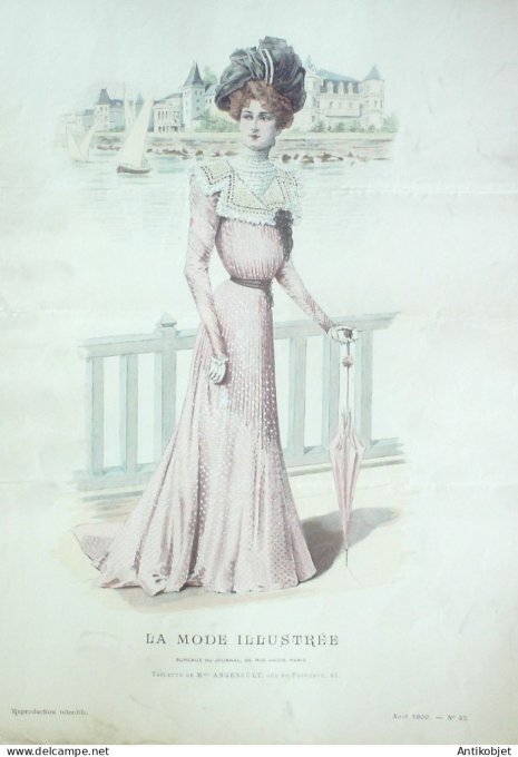 Gravure Mode illustree 1900 # 32 (Old Fashion plate) RARE