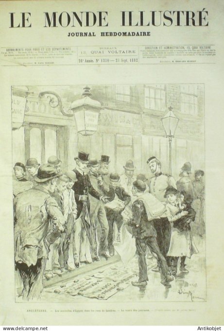 Le Monde illustré 1882 n°1330 Egypte Alexandrie Daïra Espagne Saragosse