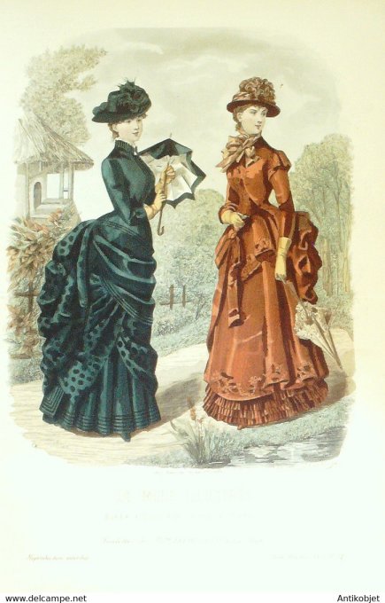 Gravure de mode La Mode illustrée 1883 n°34 (Maison Bréant-Castel)