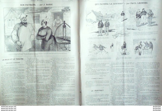 Le Journal Amusant 1891 # 1833 Theatre endroit & envers par Mars Les serviteurs par Forain