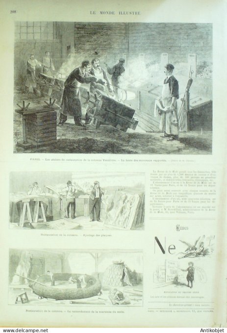 Le Monde illustré 1874 n°937 Italie Rome Colisée foire du pain d'épices