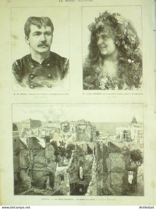 Le Monde illustré 1882 n°1330 Egypte Alexandrie Daïra Espagne Saragosse