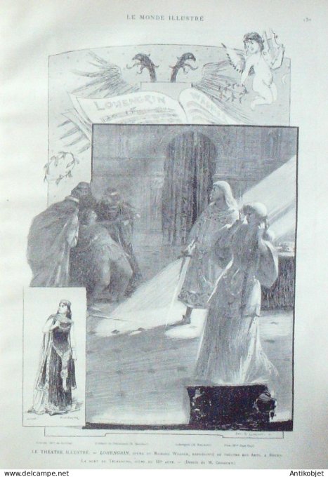 Le Monde illustré 1891 n°1768 Portugal Porto Hongrie cardinal Simor Lohengrin