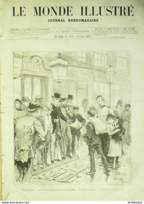 Le Monde illustré 1882 n°1330 Egypte Alexandrie Daïra Espagne Saragosse