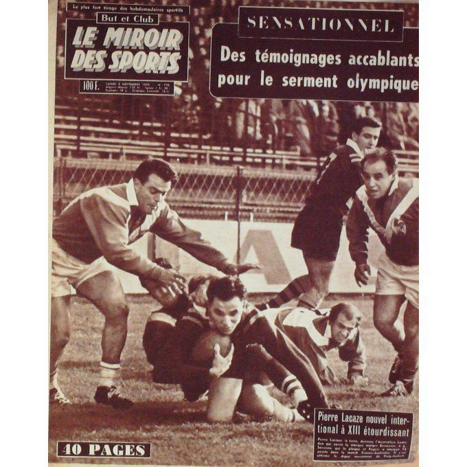 Miroir des Sports 1959 n° 770 2/11 NOLLET ROUX FRANCE AUSTRALIE ANGLADE DARRIGADE