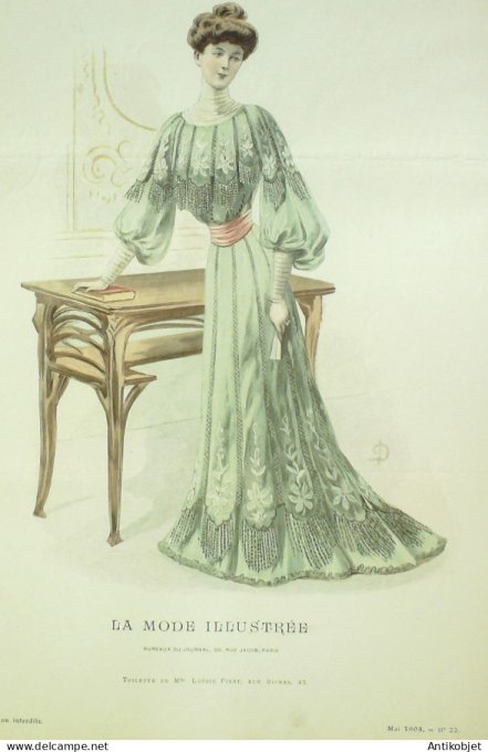 Gravure Mode illustree 1903 # 22 (Old Fashion plate) RARE