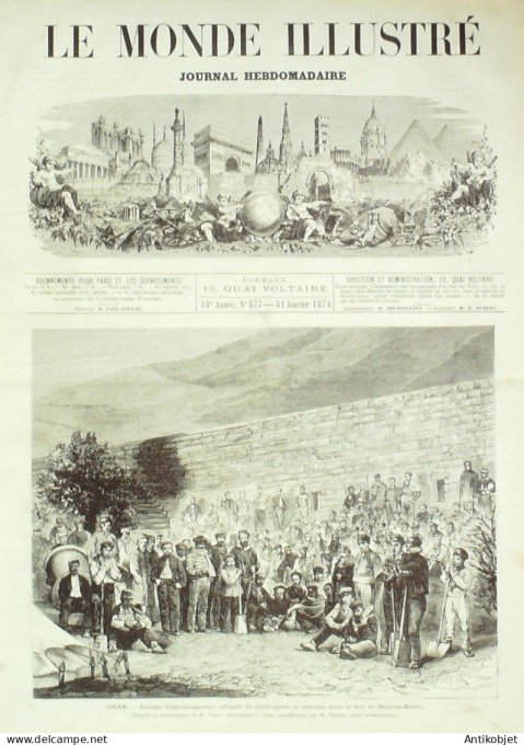 Le Monde illustré 1874 n°877 Russie St-Pétersbourg Algérie Mers-el-Kébir Allemagne Cologne