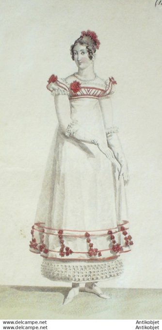 Gravure de mode Costume Parisien 1816 n°1544 Costume de bal