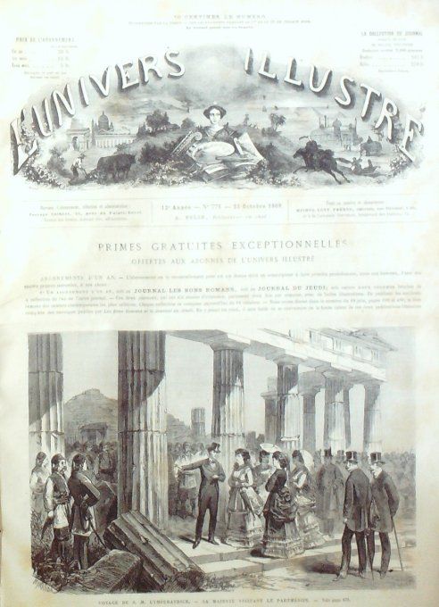 L'Univers illustré 1869 # 771 Italie Limone Tyrol Constantinople Bosphore Glands récolte
