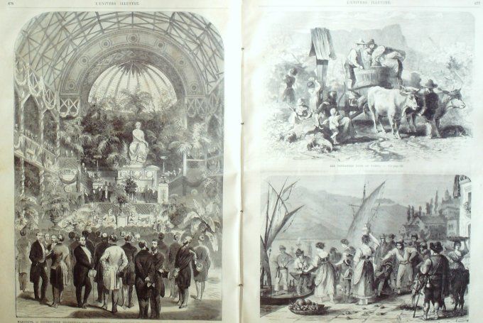 L'Univers illustré 1869 # 771 Italie Limone Tyrol Constantinople Bosphore Glands récolte