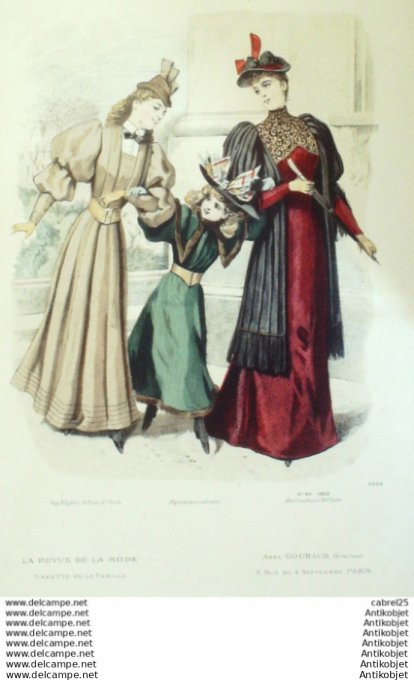 Gravure Mode La Gazette 1892 # 46 (Old Fashion plate)