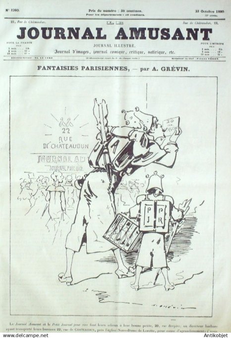 Le Journal Amusant 1880 # 1260 Ce que disent les betes par Randon