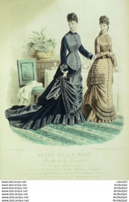 Gravure Mode La Gazette 1876 # 260 (Old Fashion plate)