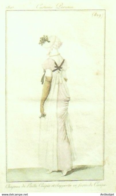 Costume Parisien 1807 # 829 (eau forte) Coupée façon de Casque