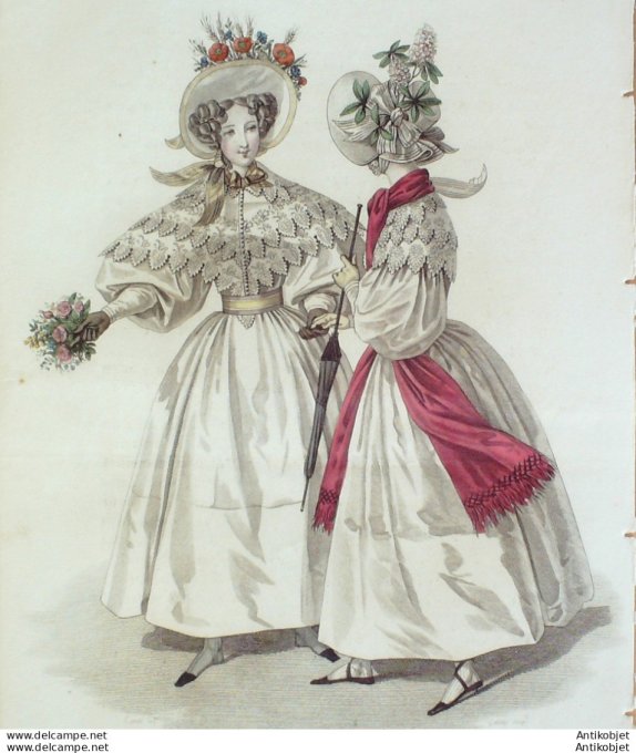 Costume Parisien 1832 # 2997 Paille de riz ornée de maronier