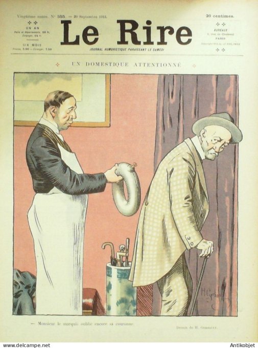 Le Rire 1913-09-20 # 555 Journal humoristique Ed.Originale Boni-menteur