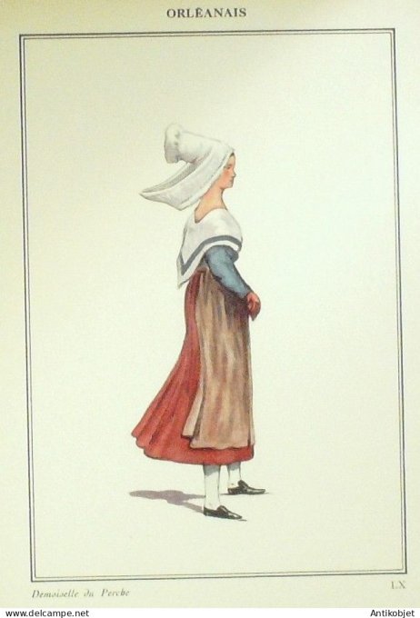 Centre-Val de Loire Orléanais Perche (45) Villageoise signé  par P.A Leroux XXème