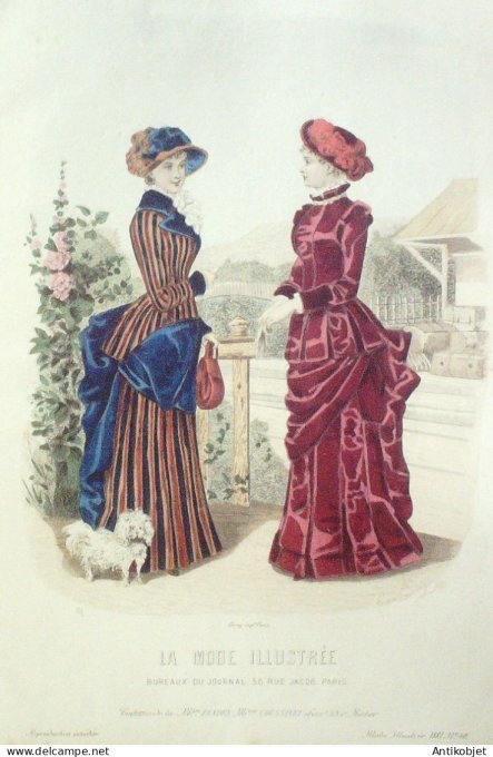 Gravure Mode illustree 1881 # 40 (Old Fashion plate)