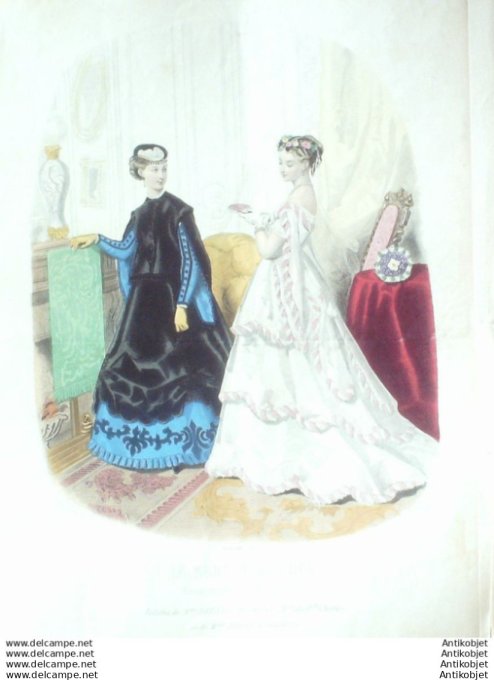 Gravure Mode illustree 1867 #  4 (Old Fashion plate)