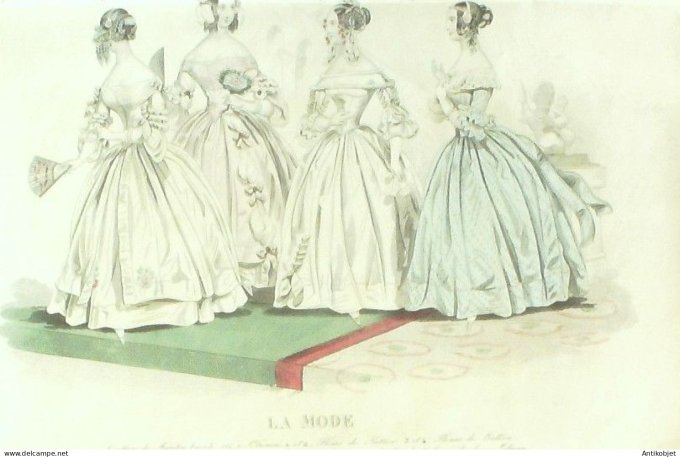 Gravure La mode 1839 #  8 (aquarelle old Fashion plate)