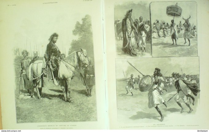 L'illustration 1896 n°2764 Ambroise Thomas Abyssinie Empereur Ménélik Italie Pompéi Thiers (63) Nice