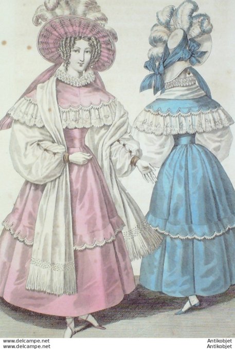 Costume Parisien 1829 # 2728 Robe gourgouran manches mousseline
