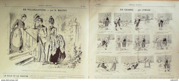 Le Journal amusant 1886 n° 1567 CYNGHALAIS au JARDIN D'ACCLIMATATION HENRIOT CHASSE JOSIAS