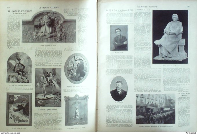 Le Monde illustré 1902 n°2383 Dahomey Paouignan,Abomey Cotonou Koba Ouémé Paou Cana Tunisie Dougga