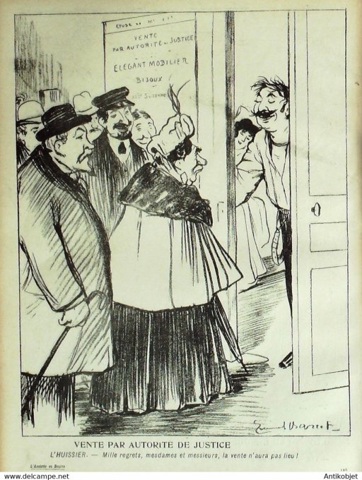 L'Assiette au beurre 1905 n°216 L'hôtel des ventes Barcet