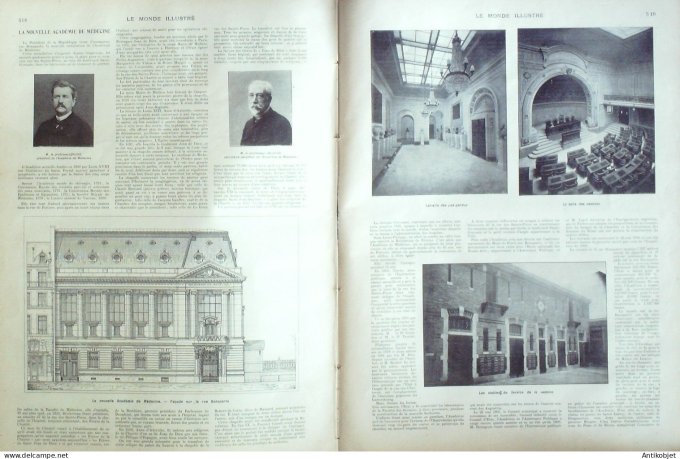 Le Monde illustré 1902 n°2383 Dahomey Paouignan,Abomey Cotonou Koba Ouémé Paou Cana Tunisie Dougga
