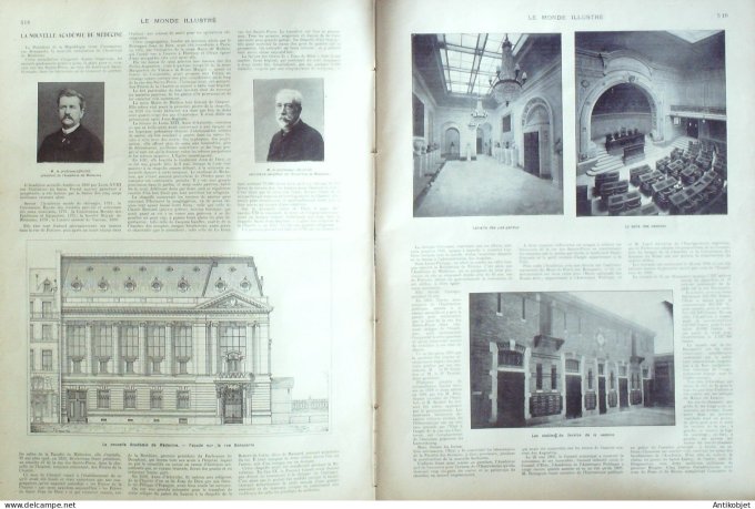 Le Monde illustré 1902 n°2383 Dahomey Paouignan,Abomey Cotonou Koba Ouémé Paou Cana Tunisie Dougga