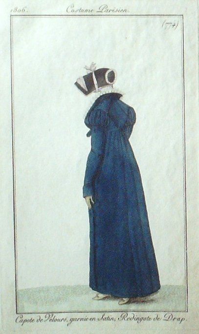 Gravure Mode Costume Parisien 1806 #  774 (eau forte old Fashion plate