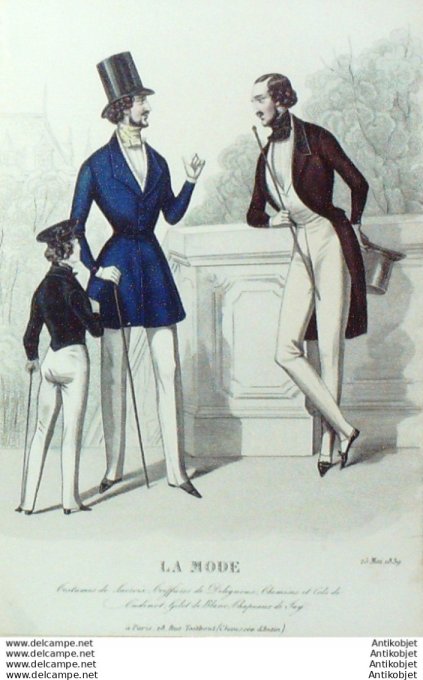 Gravure La mode 1839 # 18 (aquarelle old Fashion plate)