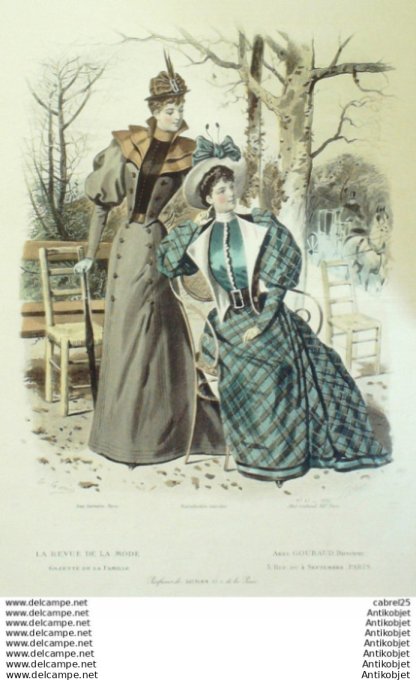 Gravure Mode La Gazette 1892 # 47 (Old Fashion plate)