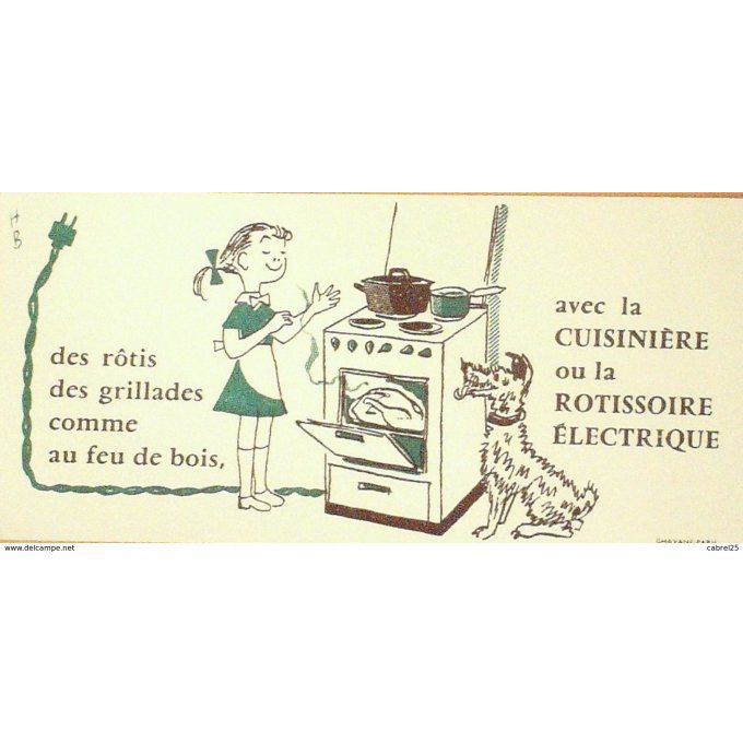 Buvard ELECTRICITE Cuisinière
