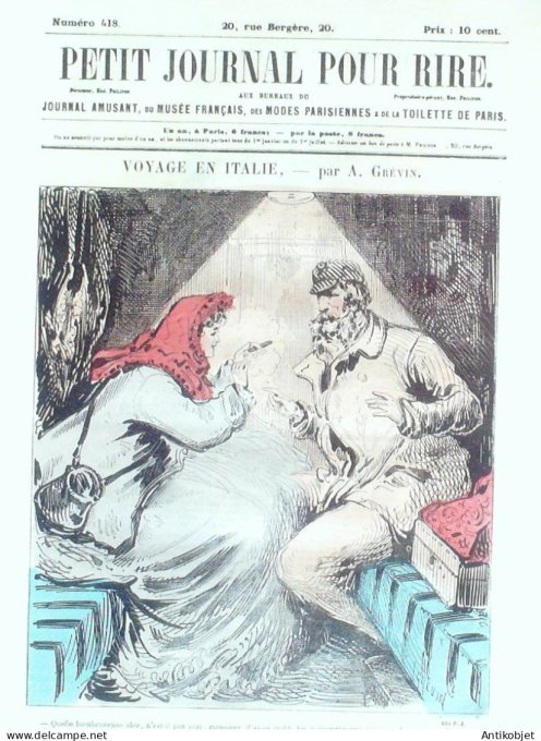 Petit journal pour Rire 1863 # 418 Voyage en Italie Stop