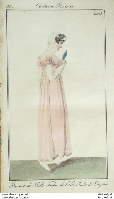 Costume Parisien 1811 # 1139 Fichu en tulle Robe de Virginie