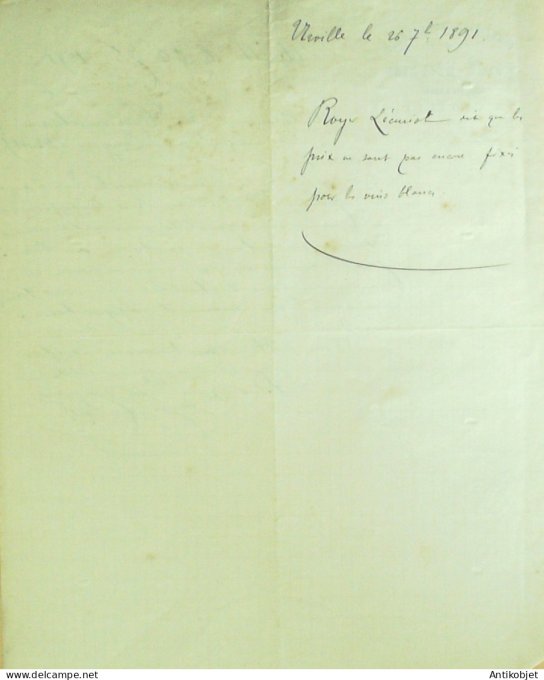 Lettre Ciale Royer-Lécuriot (aubergiste) 1891 à Urville (10)