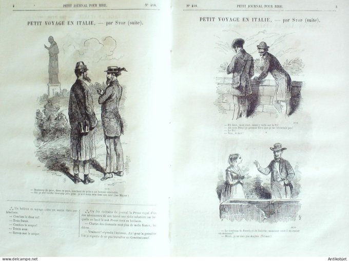 Petit journal pour Rire 1863 # 418 Voyage en Italie Stop